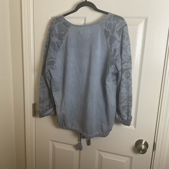 Anthropologie | Saturday Sunday Blue Top with Drawstring Waist size small - Picture 8 of 9
